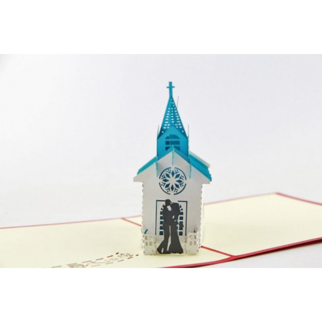 Handmade 3D Pop up Card Church wedding Big Day Wedding gift, wedding card, wedding invitation